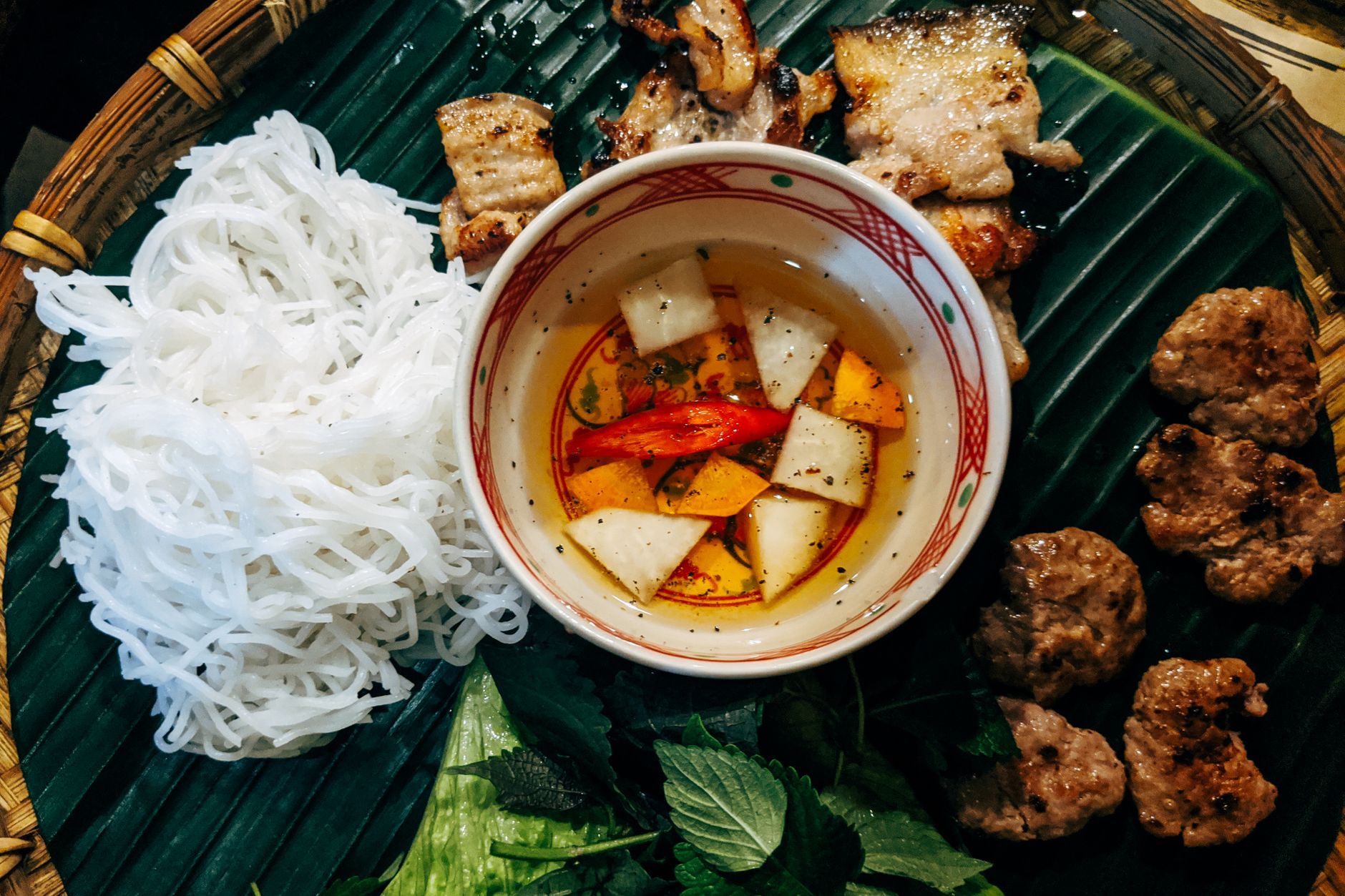 Bun Cha at Bun Cha Huong Lien Hanoi Vietnam hidden gem Northern Vietnamese Street Food